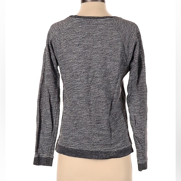 Everlane Sweatshirt Scoop Neck Long Sleeve Marled Heather Grey XS Cotton Terry - Picture 2 of 4